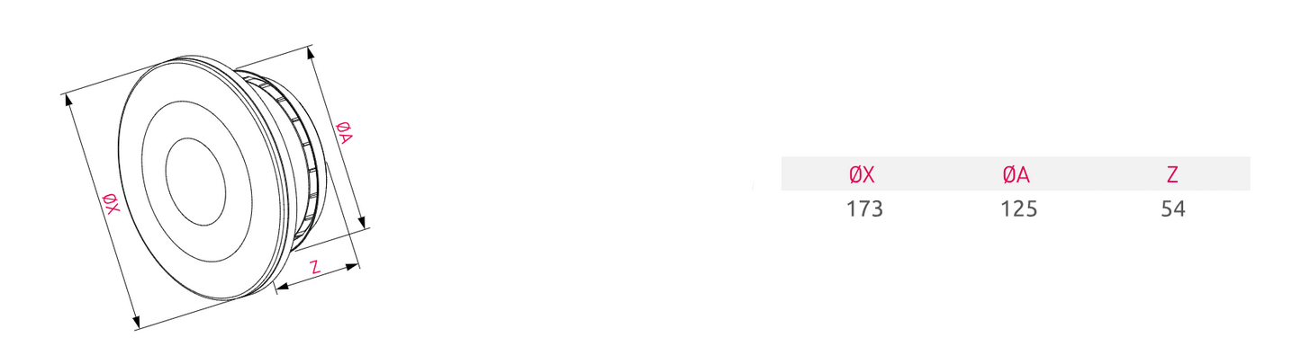 Ceiling grille white dimensions