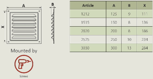 Flat Metal Fixed External Internal Grille