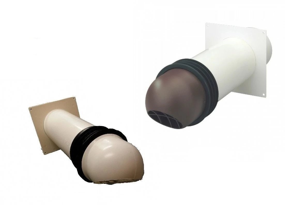 6" 150mm High Rise Vent Ducting White Brown