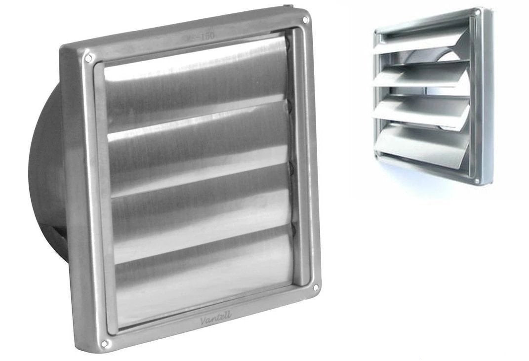 Gravity Grille Brush Steel External Wall Ducting Bathroom Extractor Fan 4" 5" 6"