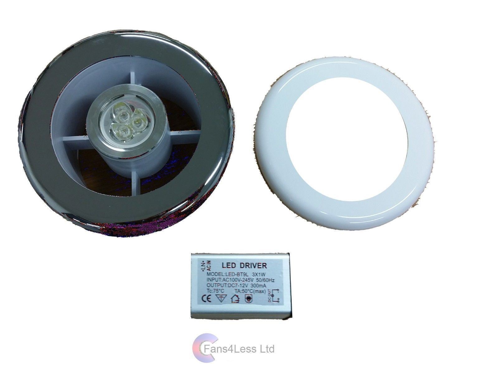 XFLO100T Timer Light Inline Extractor Kit Back draught shutter LED Bathroom Fan