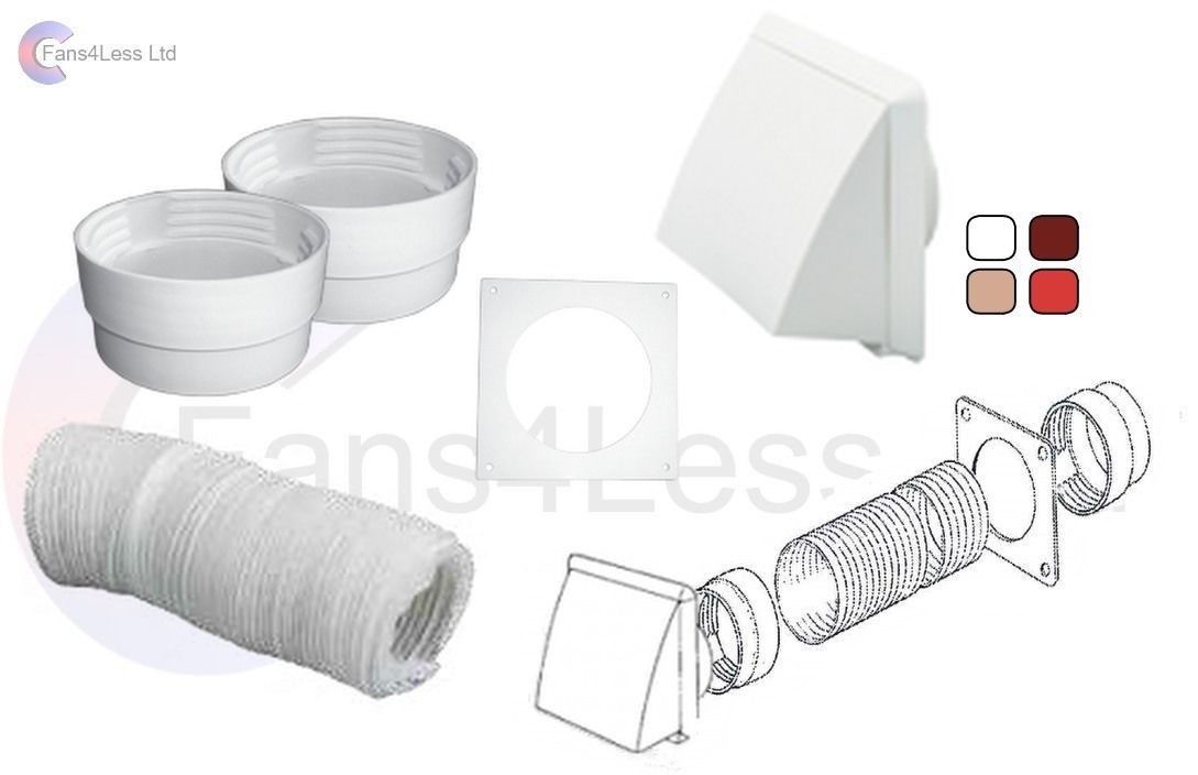 Swiftair 100mm Tumble Dryer Venting Kit Wall Ducting Cowl Ventilation Fan Kit
