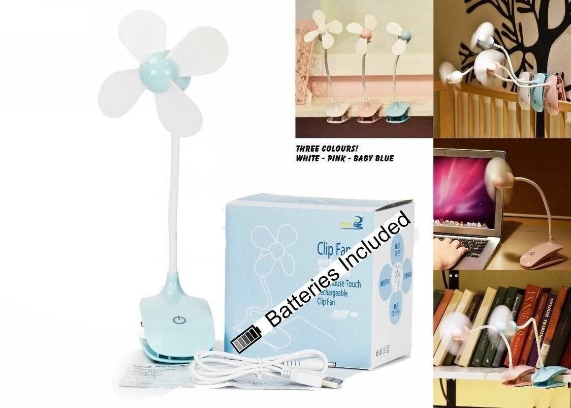 Portable Safe Blades Flexible Clip On Mini Fan for Baby Pram Stroller
