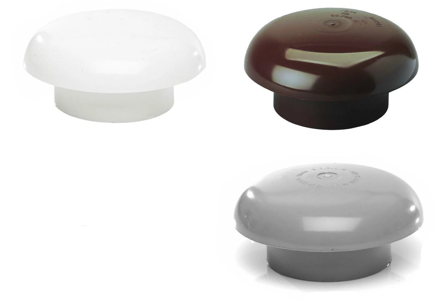 Roof Cowl Chimney Cap, Rain Hat, Ventilation, Extract Cover GREY, WHITE or BROWN