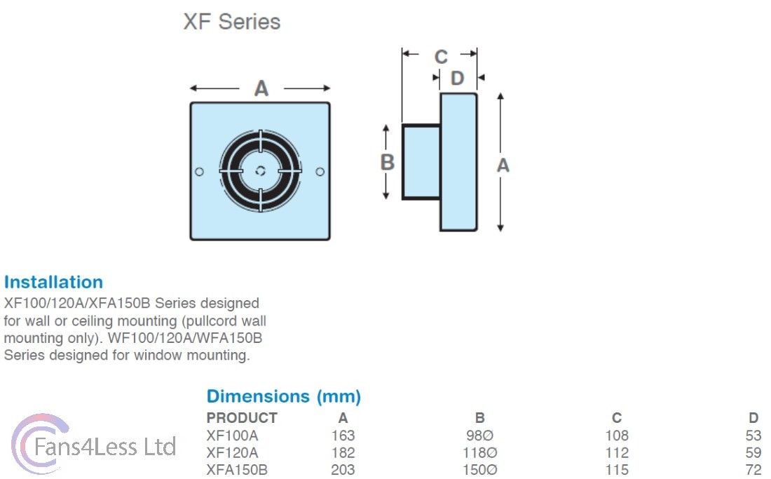 Manrose XFA150 Auto Shutter