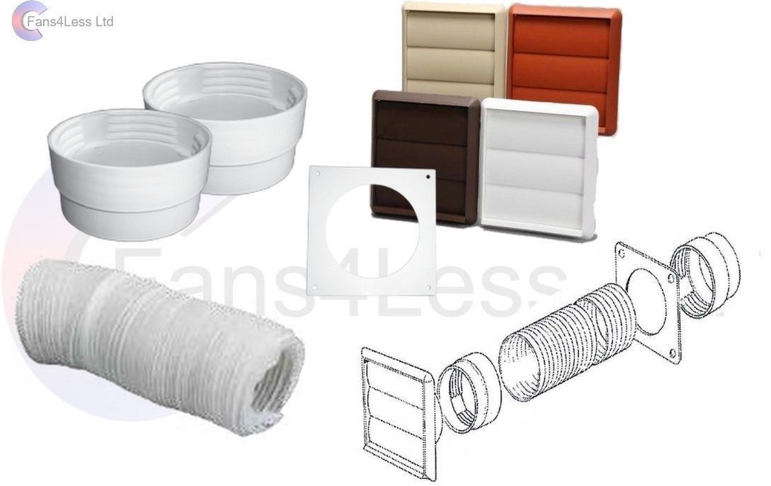 Swiftair 100mm Tumble Dryer Venting Kit Wall Ducting Gravity Ventilation Fan Kit