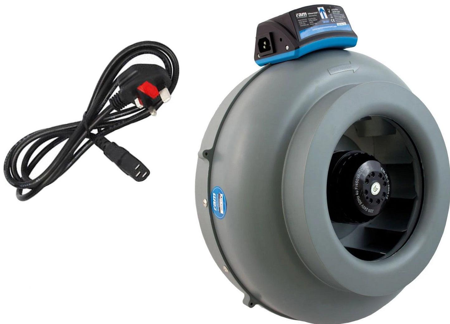 4" 5" 6" 8" 10" RAM Inline Tube Fan Duct Plug up to 1088 m3/hr