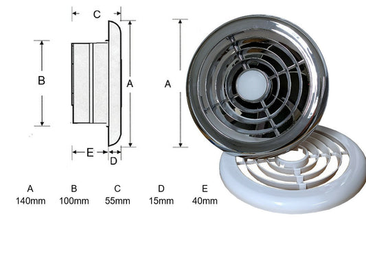 12v 24v DC Caravans Motorhomes Marine Boat Ventilation 4"