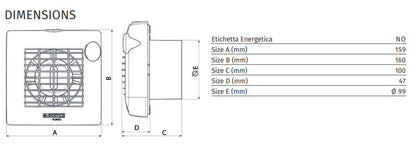 Vortice Punto M 100/4 T 100mm 4" Extractor Fan with Timer
