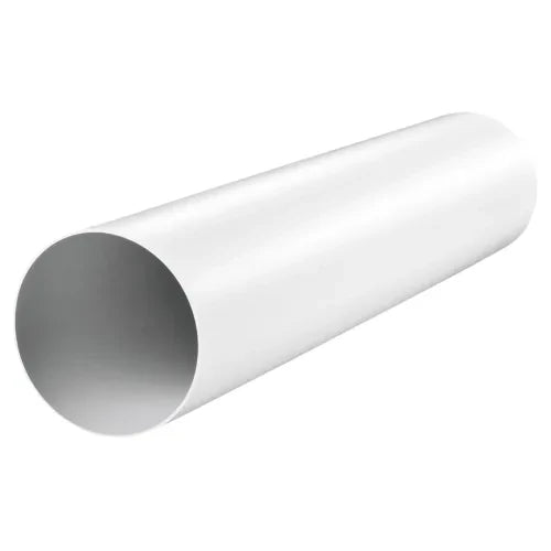 6" 150mm x 2000mm (2 Metre) - Round Plastic PVC Solid Ducting (White)