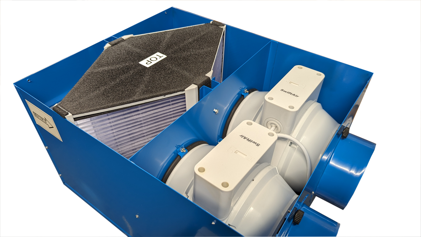 CFLO125 Whole House Heat Recovery Unit 200m3/hr Upto 75% Efficient 3 speed