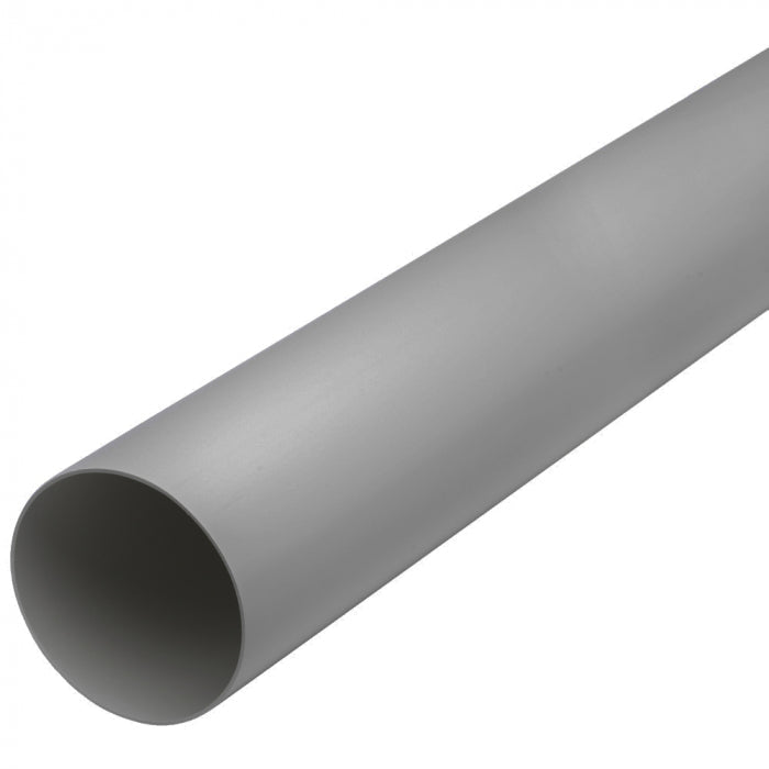 4" 100mm x 500mm - Round Plastic PVC Solid Ducting (Grey)