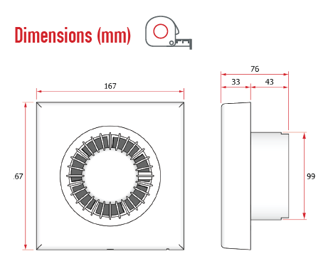 Domus/Silavent SDF100 DBF100 Extractor Fan 4"100mm