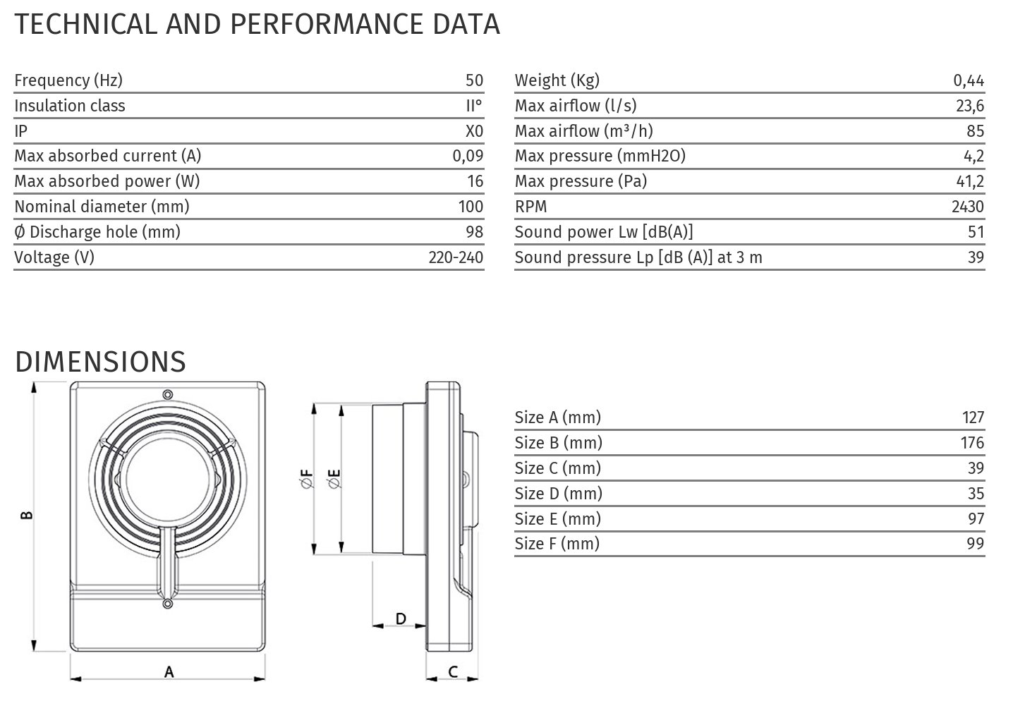 Vortice M10/4T 100mm Record Extractor Fan with Timer