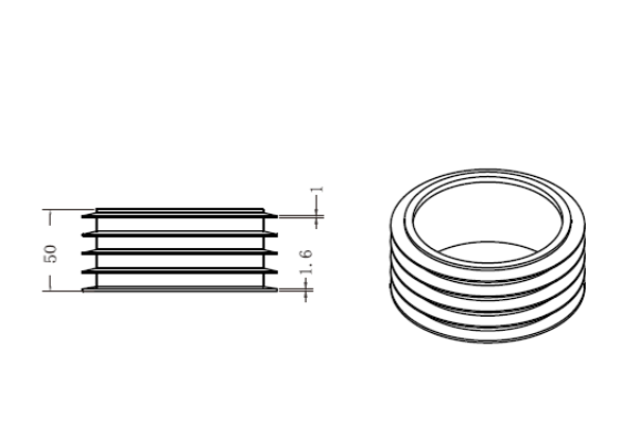 HighRise Kit Grille Flange Clips for longer duct lengths 4" 100mm