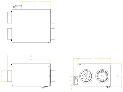 CFLO125 Heat Recovery Ventilation Condensation 5,6, 7 or 8 Rooms Complete Kit