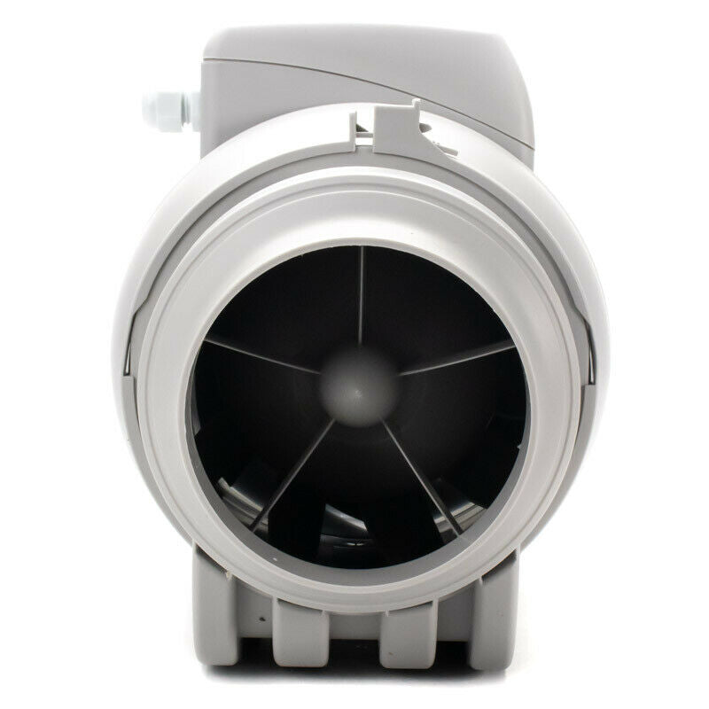 Inline Duct Chrome Grille Duct Kit Bathroom Shower Extractor Timer Fan 4" 100mm