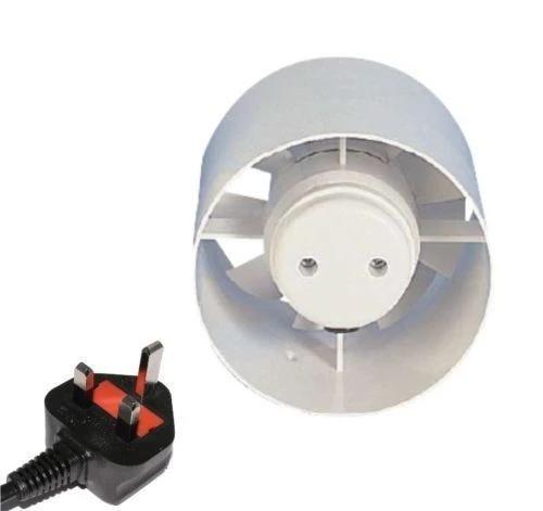 Manrose Inline Standard Model Bathroom Extractor Fan Plug Hydroponics 4" 5" 6"