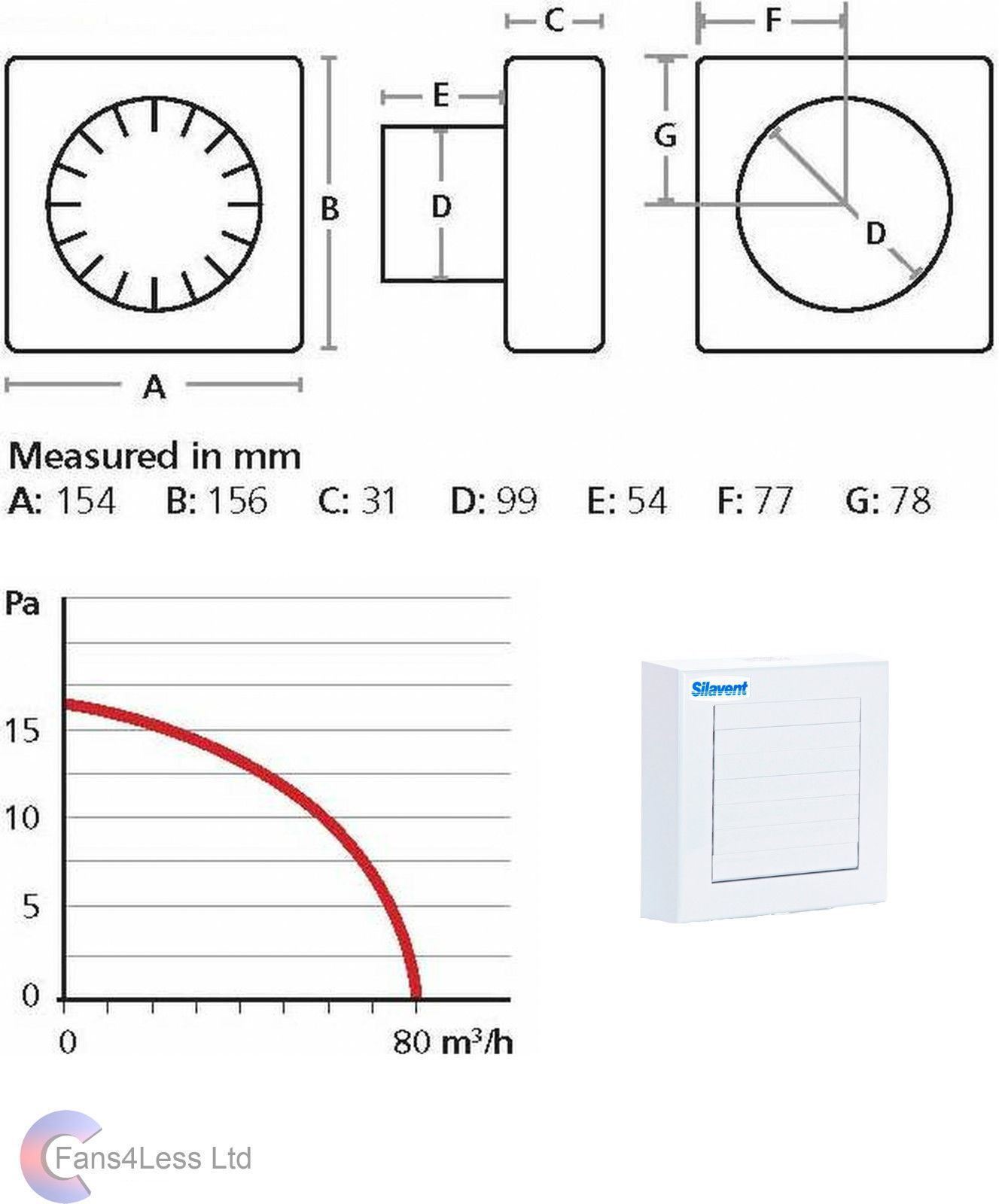 Domus/Silavent SVC100 Auto Shutter 4"100mm Fan