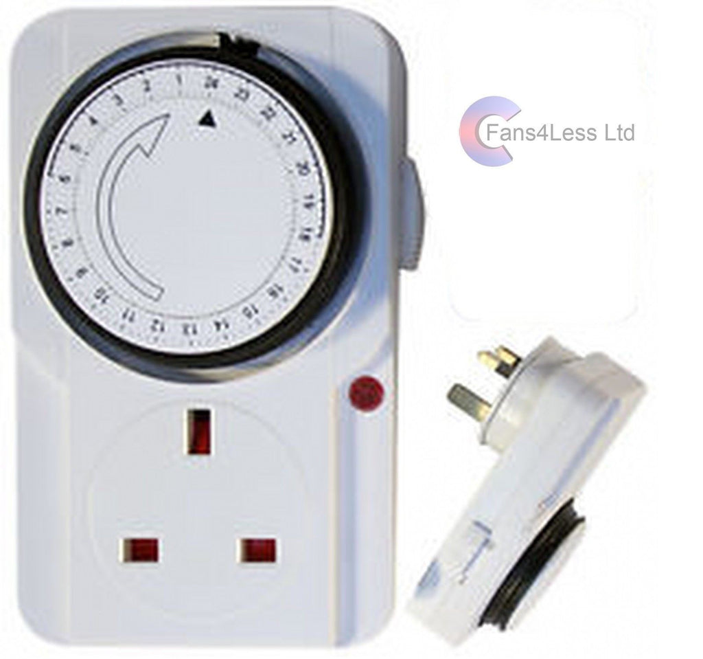 24 Hour Timer UK Mains Plug In Switch Time Clock