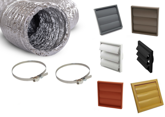 Cooker Hood 5m Duct Gravity Vent Kit 4"5"6"
