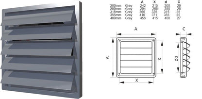 Air Grille Cover Gravity Flap Shutter 8" to 16"