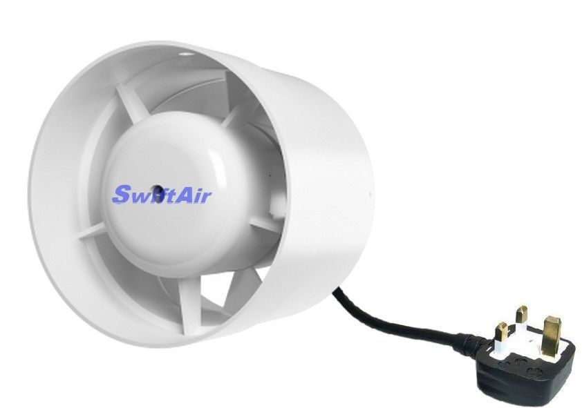 4" 5" 6" Inline Extractor Fan Timer Standard Full 1m Kit Ventilation Bathroom Shower