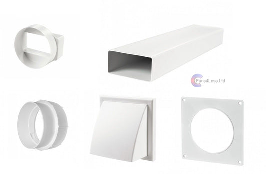 Manrose FLAT tumble dryer venting kit wall ducting ventilation fan kit 7207W