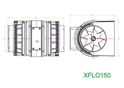 XFLO Inline Duct Extractor Fan Standard or Timer