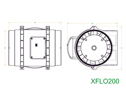 XFLO Inline Duct Extractor Fan Standard or Timer